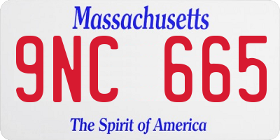 MA license plate 9NC665