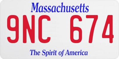 MA license plate 9NC674