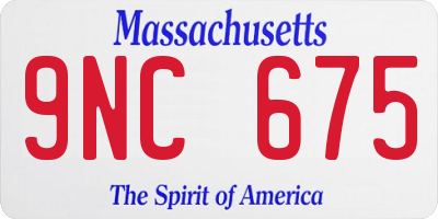 MA license plate 9NC675