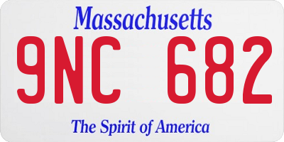 MA license plate 9NC682