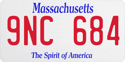 MA license plate 9NC684