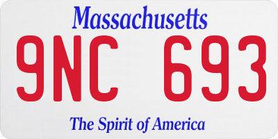 MA license plate 9NC693