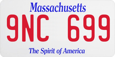 MA license plate 9NC699