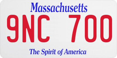 MA license plate 9NC700