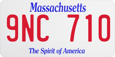 MA license plate 9NC710