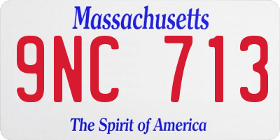 MA license plate 9NC713