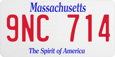 MA license plate 9NC714