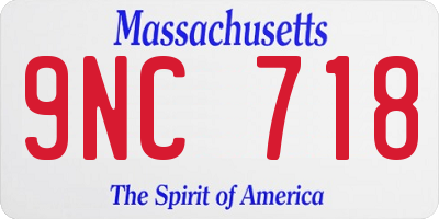 MA license plate 9NC718
