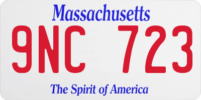 MA license plate 9NC723