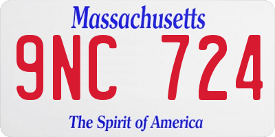 MA license plate 9NC724