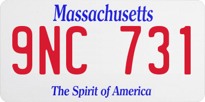 MA license plate 9NC731