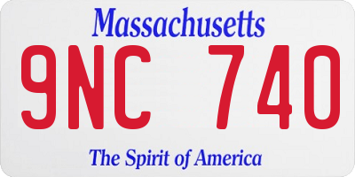 MA license plate 9NC740