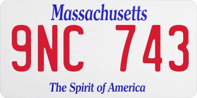 MA license plate 9NC743