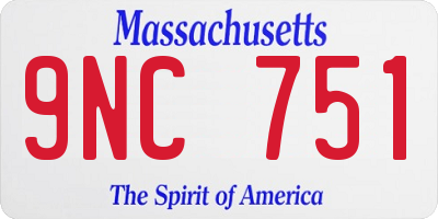 MA license plate 9NC751