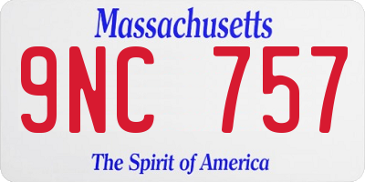 MA license plate 9NC757