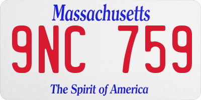 MA license plate 9NC759