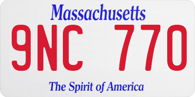 MA license plate 9NC770