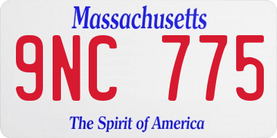 MA license plate 9NC775