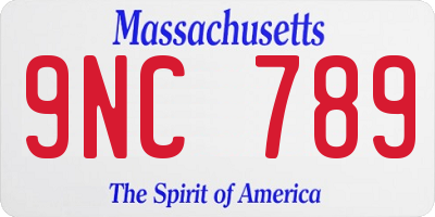 MA license plate 9NC789