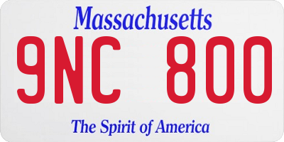 MA license plate 9NC800