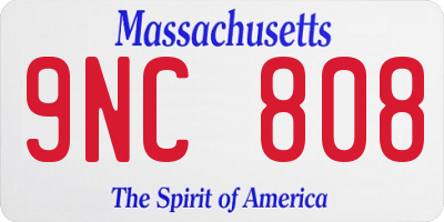 MA license plate 9NC808
