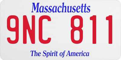 MA license plate 9NC811