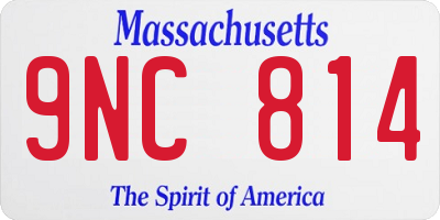 MA license plate 9NC814
