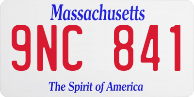 MA license plate 9NC841