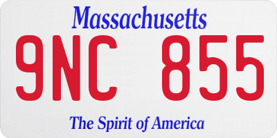 MA license plate 9NC855
