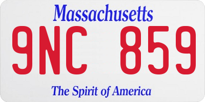 MA license plate 9NC859