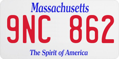 MA license plate 9NC862