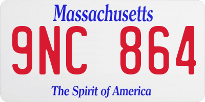 MA license plate 9NC864