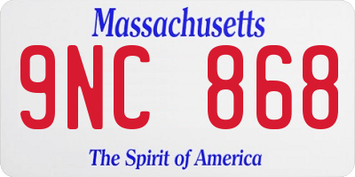 MA license plate 9NC868