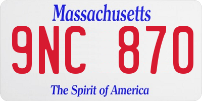 MA license plate 9NC870