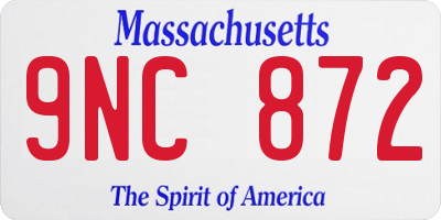 MA license plate 9NC872