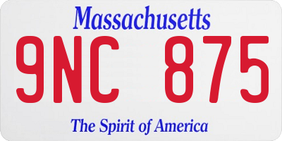 MA license plate 9NC875