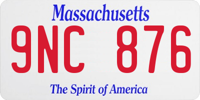 MA license plate 9NC876