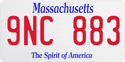 MA license plate 9NC883