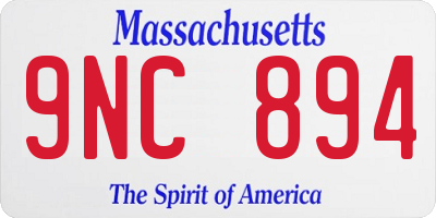 MA license plate 9NC894