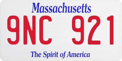 MA license plate 9NC921