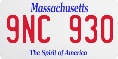 MA license plate 9NC930