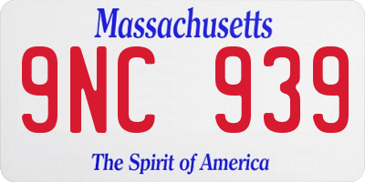 MA license plate 9NC939