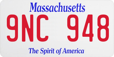 MA license plate 9NC948
