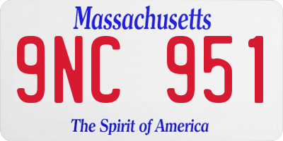 MA license plate 9NC951