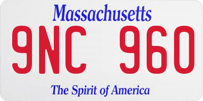 MA license plate 9NC960