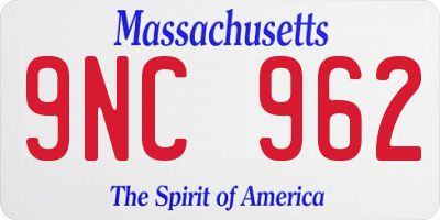 MA license plate 9NC962