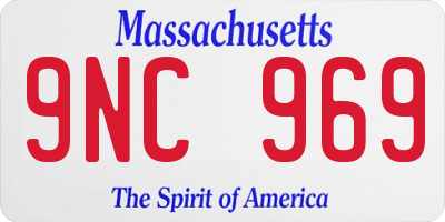 MA license plate 9NC969