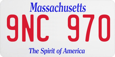 MA license plate 9NC970