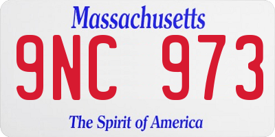 MA license plate 9NC973