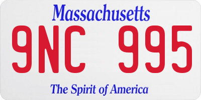 MA license plate 9NC995